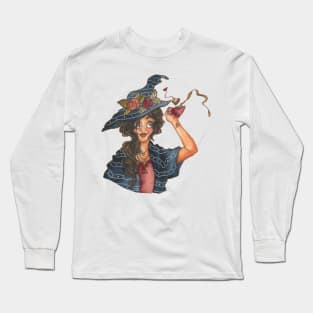 Witch with Tea Long Sleeve T-Shirt